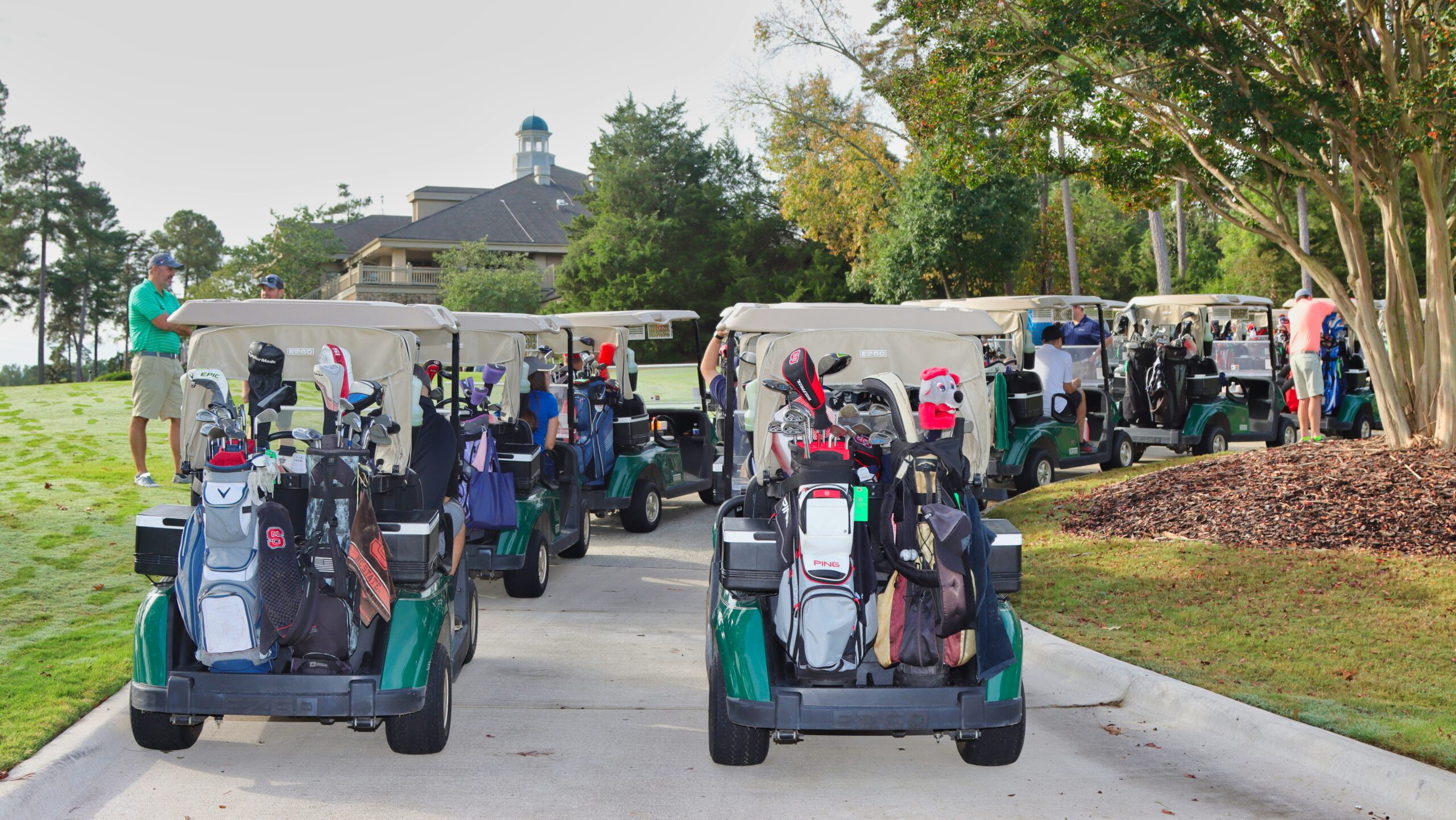 Golf Tournament A line up of golf carts