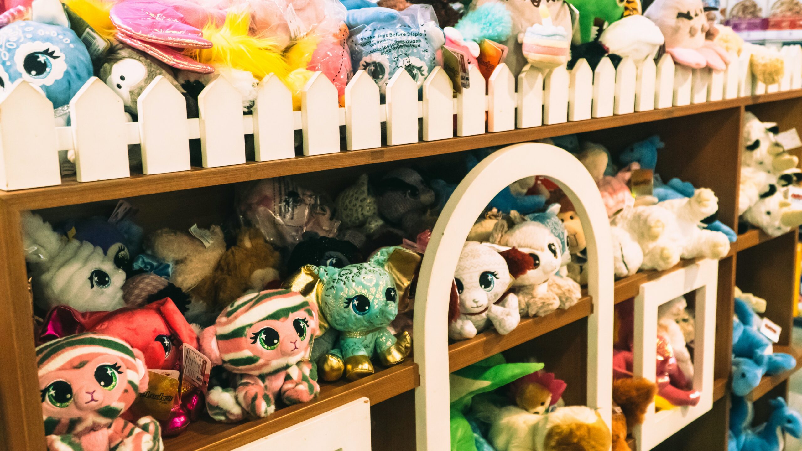 Product sales A display of stuffed animals for sale